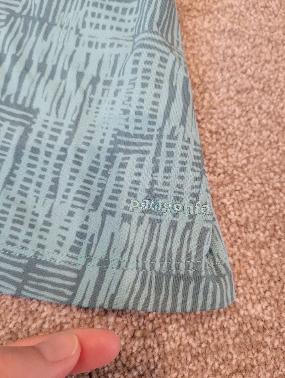 Patagonia Womens Aqua Blue Textured Crossback Tank with Gray Straps Size XL - Picture 6 of 6